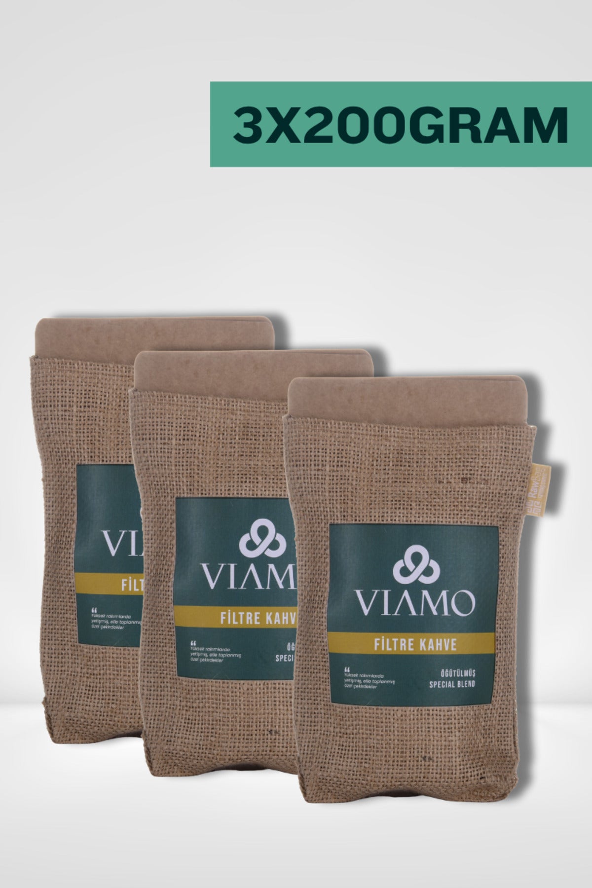 3 Adet Öğütülmüş Filtre Kahve 200 gram Orta Kavrulmuş Premium 3x200gram