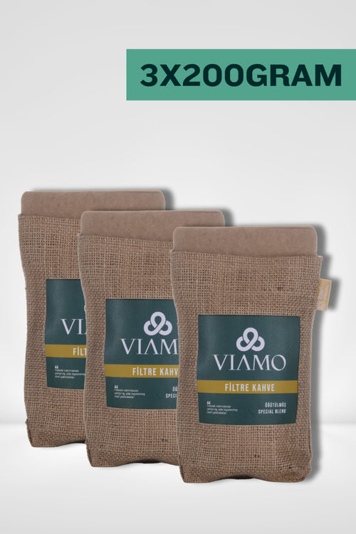3 Adet Öğütülmüş Filtre Kahve 200 gram Orta Kavrulmuş Premium 3x200gram