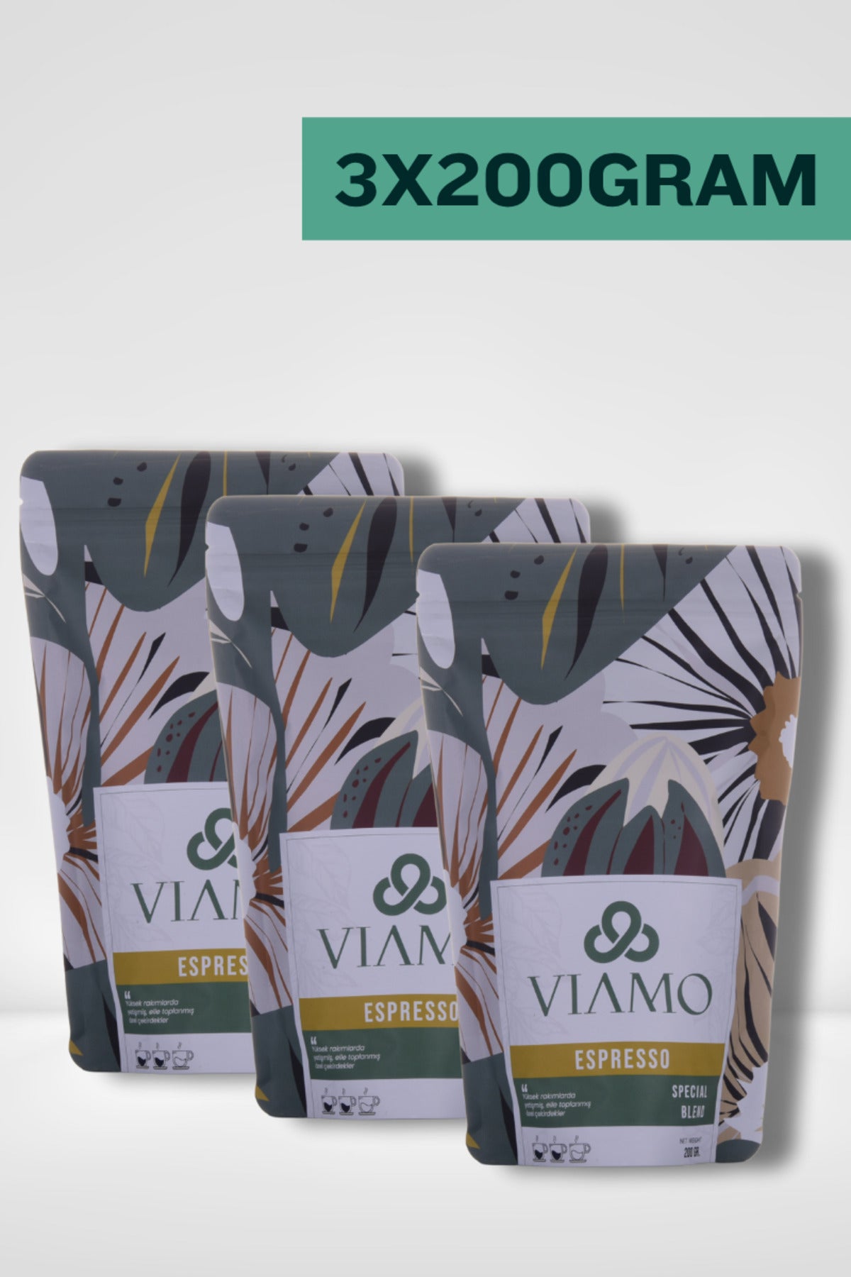 3 Adet Çekirdek Espresso Kahve 200 Gram Orta Kavrulmuş Gold 3x200gram