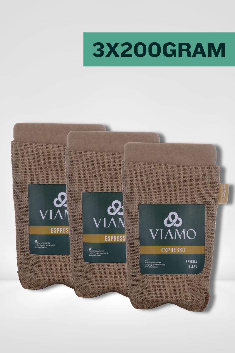 3 Adet Çekirdek Espresso Kahve 200 gram Orta Kavrulmuş Premium 3x200gram