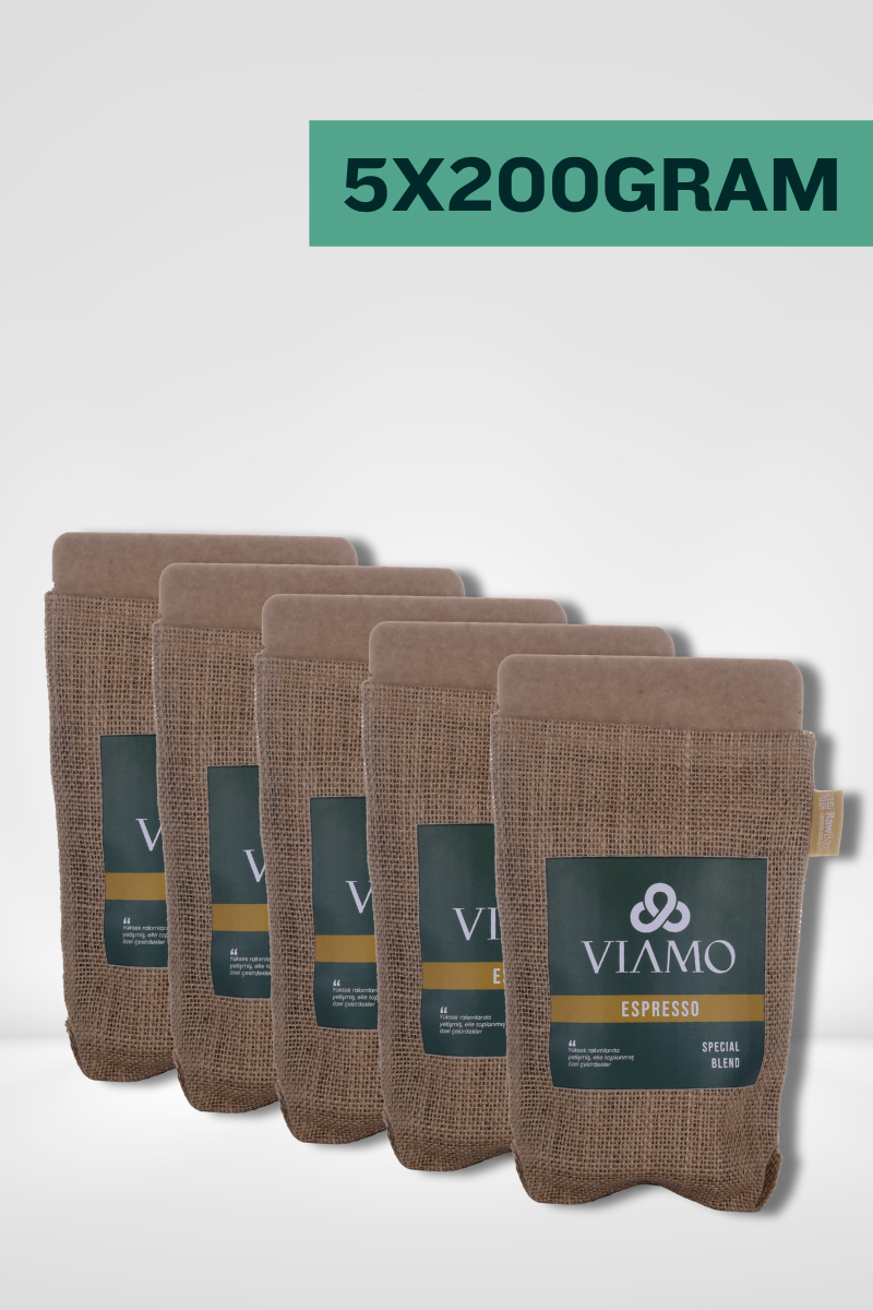 5 Adet Çekirdek Espresso Kahve 200 gram Orta Kavrulmuş Premium 5x200gram