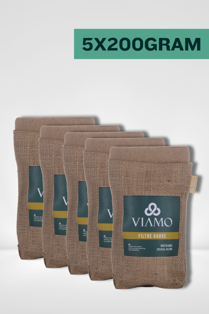 5 Adet Öğütülmüş Filtre Kahve 200 gram Orta Kavrulmuş Premium 5x200gram