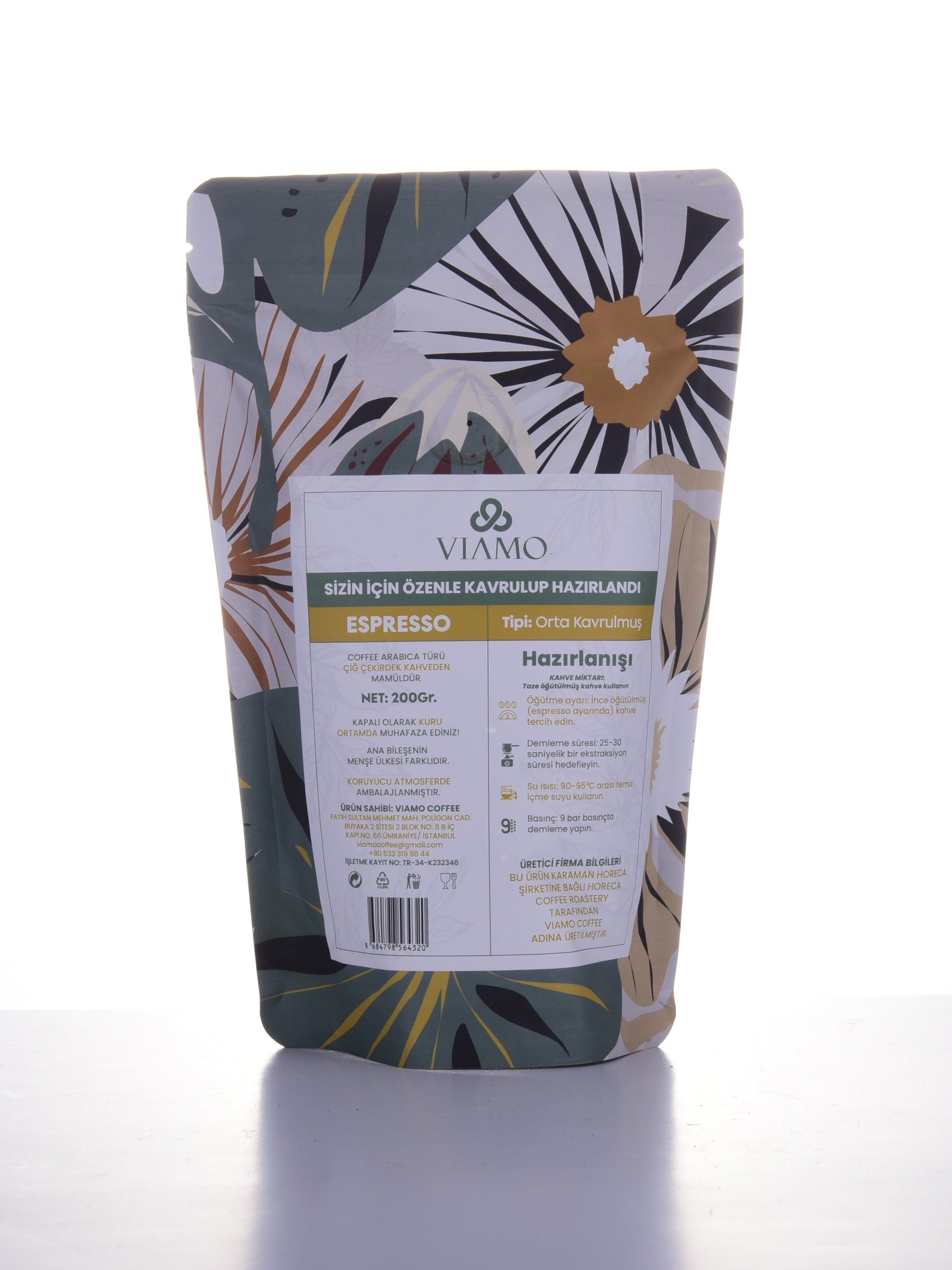 5 Adet Çekirdek Espresso Kahve 200 gram Orta Kavrulmuş Gold 5x200gram