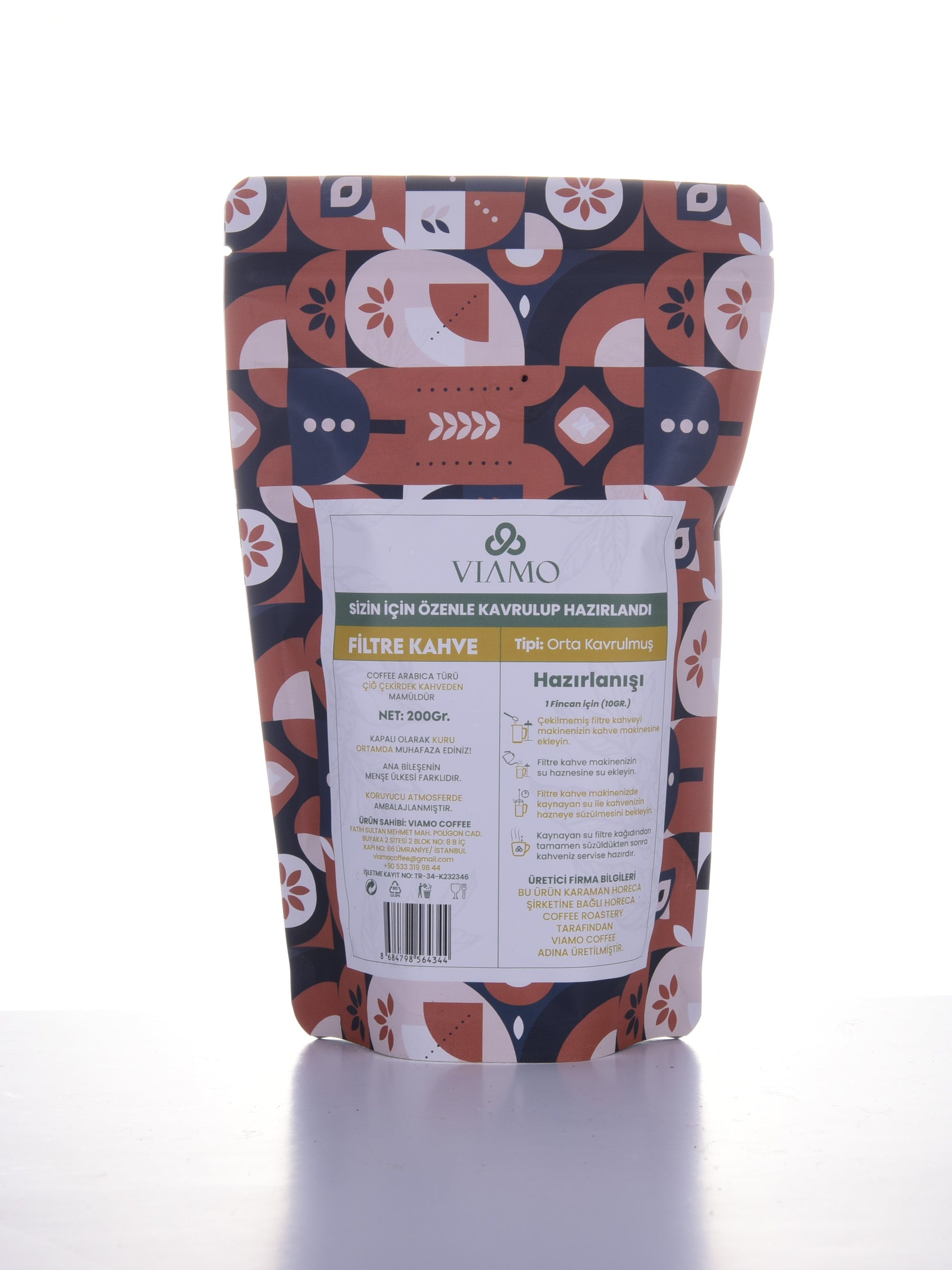 5 Adet Öğütülmüş Filtre Kahve 200 gram Orta Kavrulmuş Gold 5x200gram