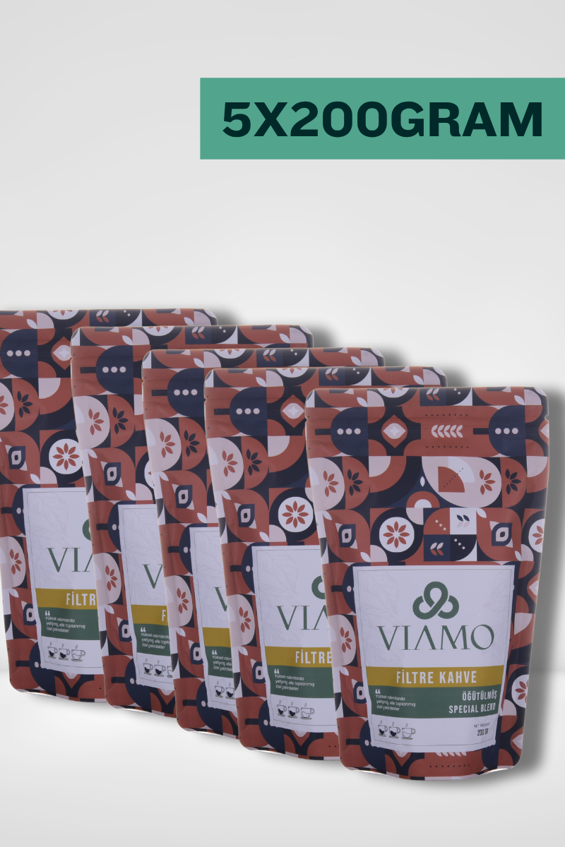 5 Adet Öğütülmüş Filtre Kahve 200 gram Orta Kavrulmuş Gold 5x200gram