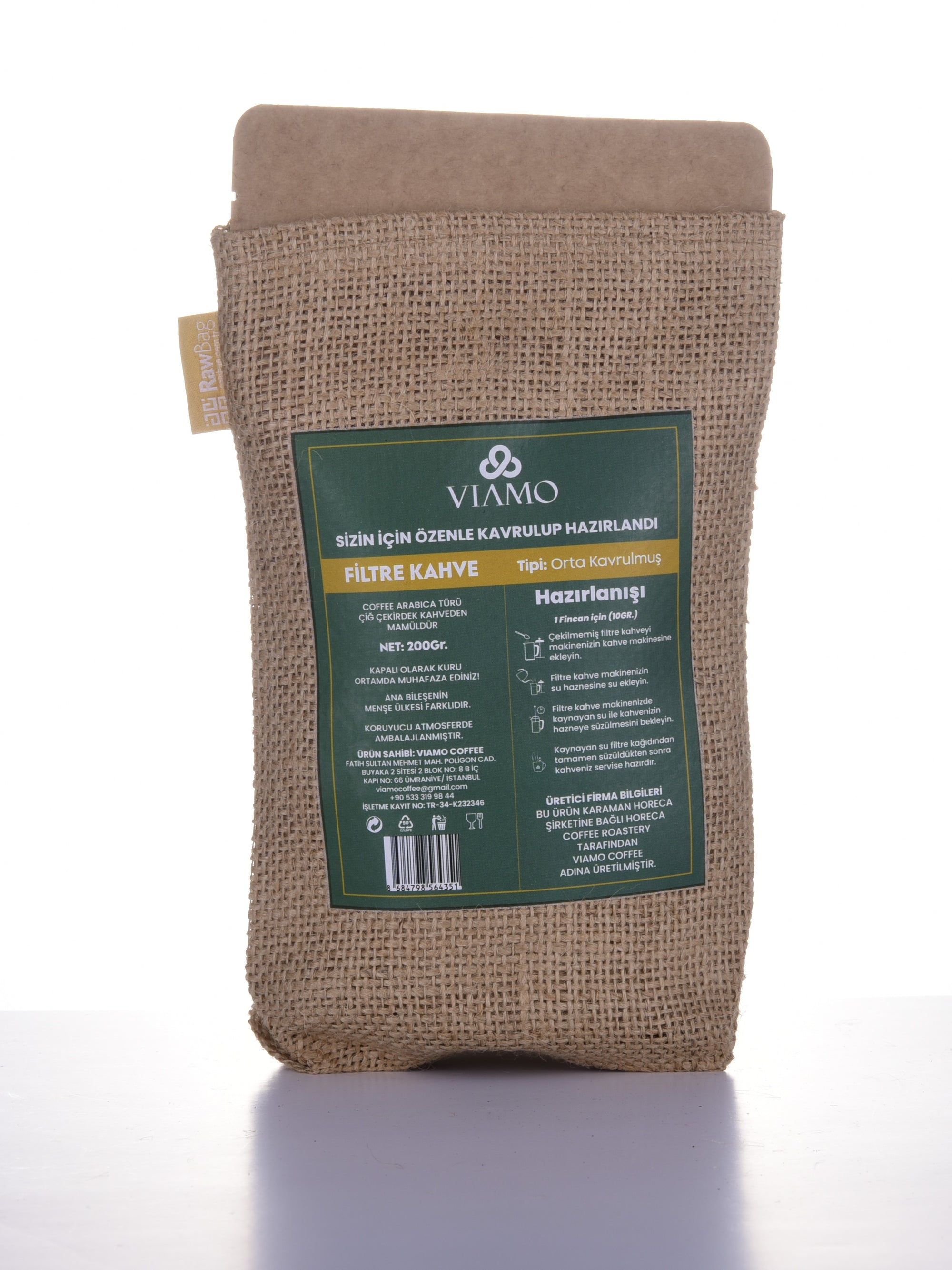 Öğütülmüş Filtre Kahve 200 gram Premium (Orta Kavrulmuş)